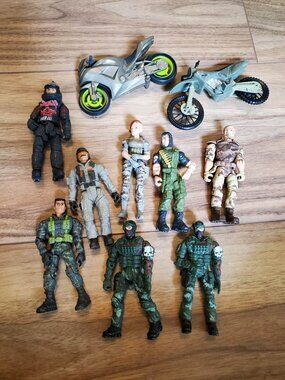 Lanard The Corps Action Figure Mixed 10 Piece Lot with Motercycles